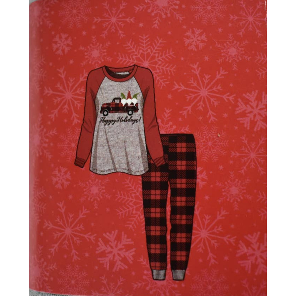 New Christmas 2 Piece Pajama Set Medium Gnome Truck HAPPY HOLIDAYS shirt pants